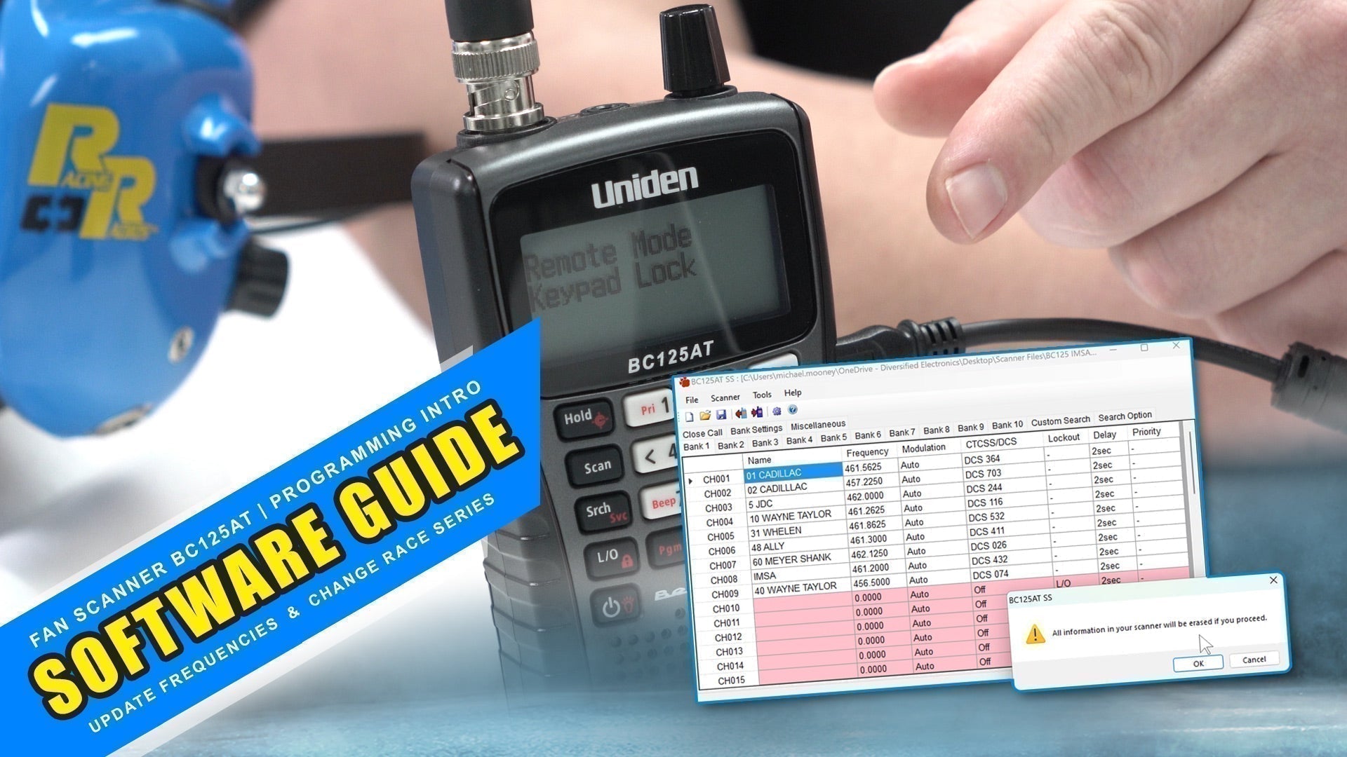 Racing Radios Quick Start Guides for Uniden BC125AT Scanner - NASCAR and IMSA Fans Using Scanners on Race Day