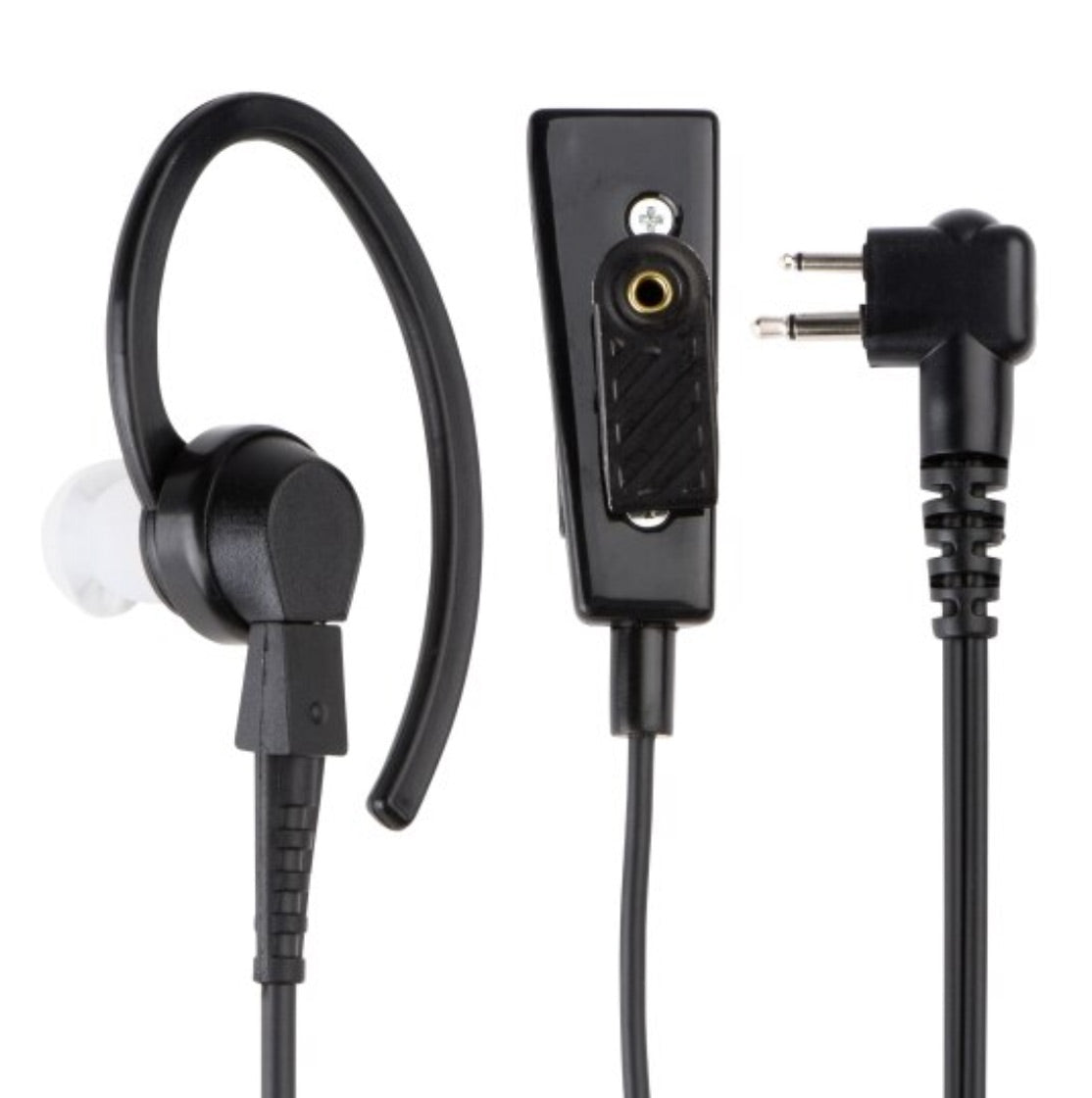 2-Wire Surveillance Kits With Combination Microphone and PTT, Black - Racing Radios