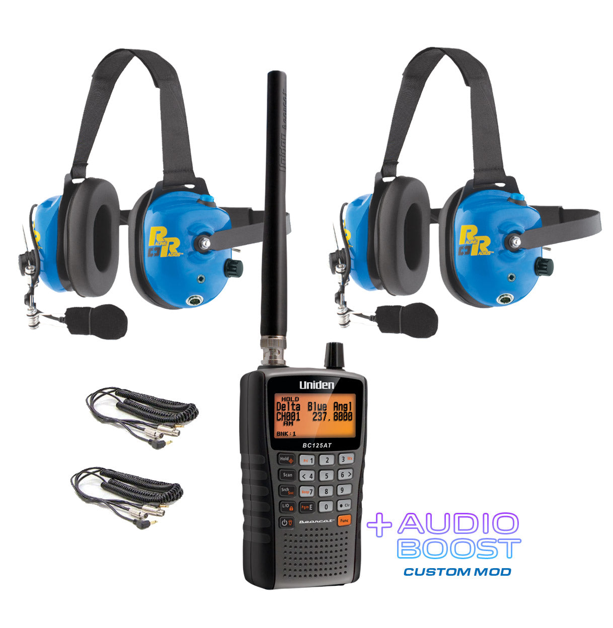 Fan Intercom Racing Headset and Scanner  Starter Package PLUS Race Fan Scanner Choose NASCAR, IMSA, Indy Car Series