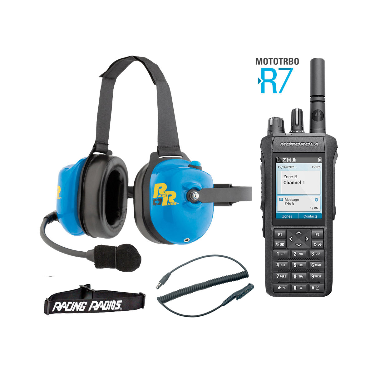 The MOTOTRBO R7 is the new generation of portable two-way radios for racing, providing crystal-clear sound and rugged durability to meet the needs of racing teams. With features like SINC+ noise cancellation and automatic acoustic feedback suppression, the R7 is the ultimate communication tool for professional motorsports.